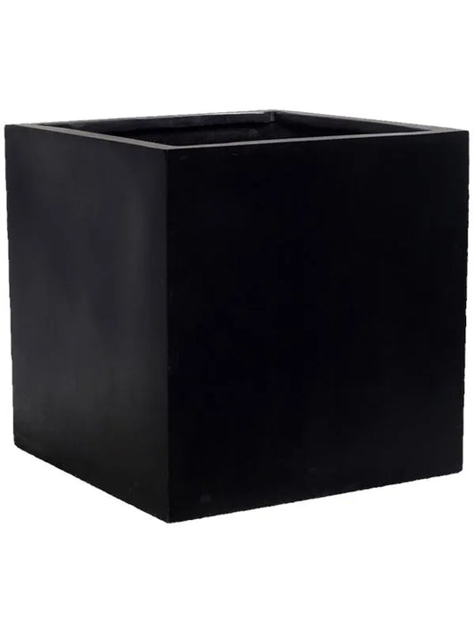 Fiberstone Plant Pot 30cm Height 24cm Dia Block S Black