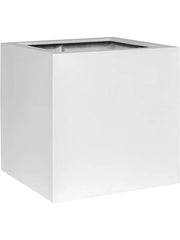 Fiberstone Plant Pot 30cm Height 24cm Dia Block S Matt white