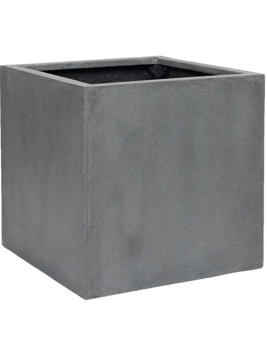Fiberstone Plant Pot 40cm Height 38cm Dia Block M Grey