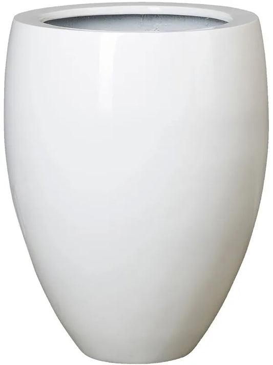 Fiberstone Plant Pot 45cm Height 33cm Dia Bond S Glossy White