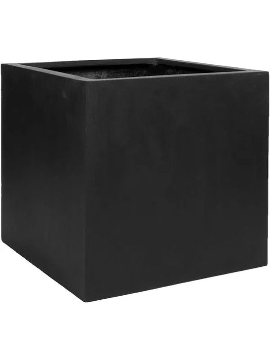 Fiberstone Plant Pot 50cm Height 45cm Dia Block L Black