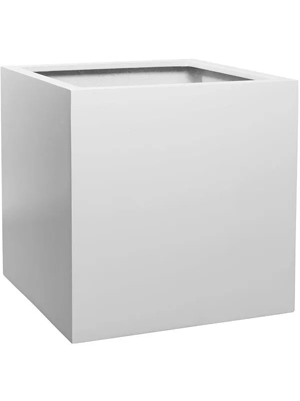Fiberstone Plant Pot 60cm Height 55cm Dia Block XL Matt white
