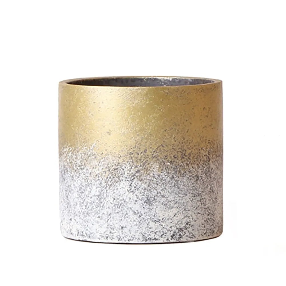 Gold Antique Ceramic Plant Pot 12cm Dia