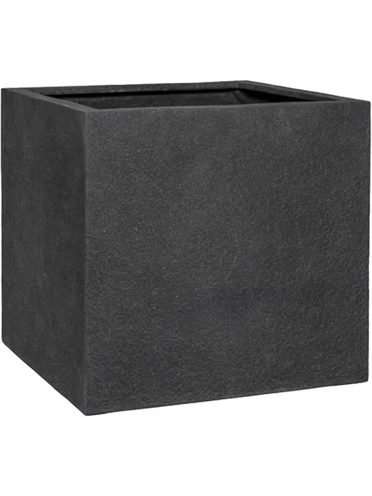 Granite Plant Pot 40cm Height 38cm Dia Block M Midnight Black