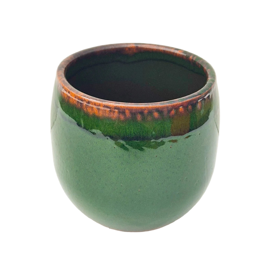 Green Glaze Bowl 13cm Indoor Plant Pot