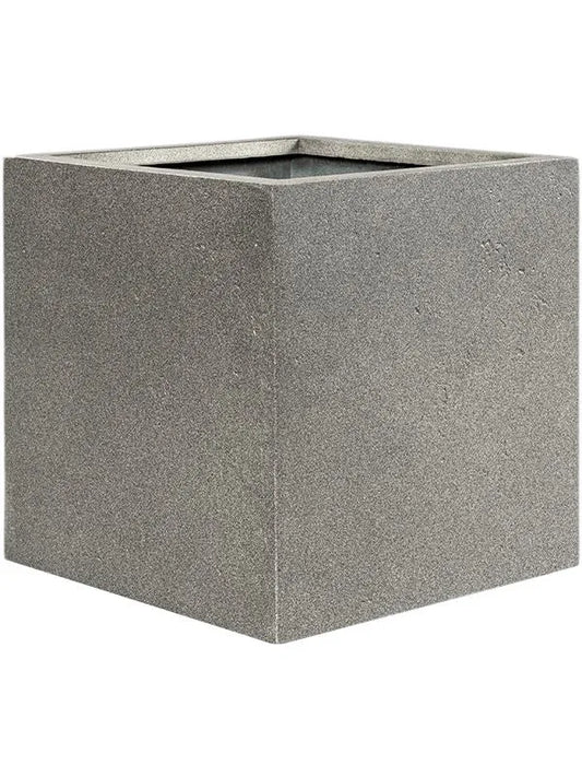 Grigio Plant Pot 40cm Height cm Dia Cube With Wheels Natural Concrete