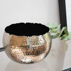 Hammered Bowl Nickel & Black 19cm