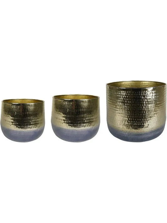 Jenna Plant Pot 38cm Height cm Dia Pot Gold (set of 3)