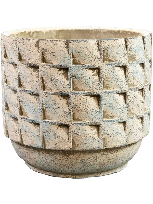 Jim Plant Pot 14cm Height 15cm Dia Pot White Earth