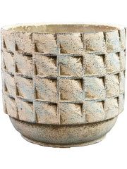 Jim Plant Pot 16cm Height 17cm Dia Pot White Earth