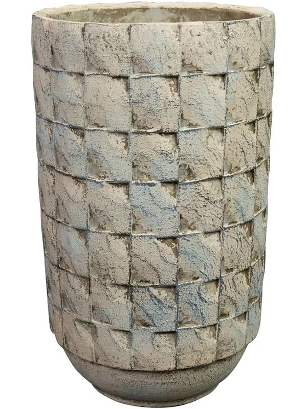 Jim Plant Pot 25cm Height 13cm Dia Pot Tall White Earth