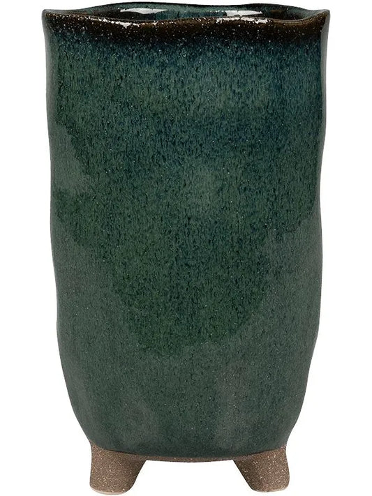 Kaat Plant Pot 24cm Height 12cm Dia Pot Tall Petrol