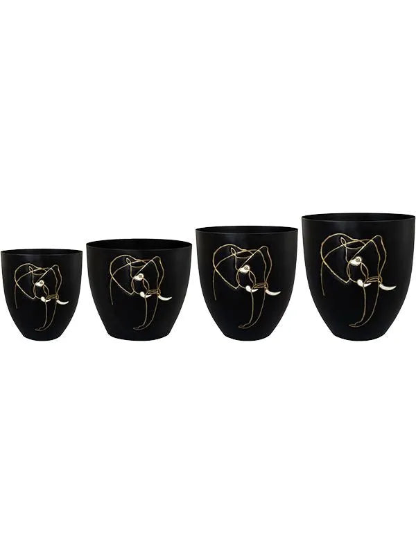Leah Plant Pot 19cm Height cm Dia Pot Elephant (set of 4)