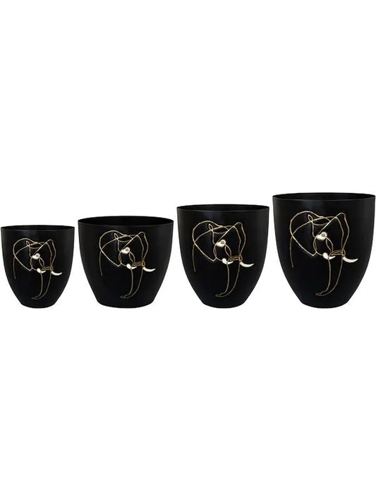 Leah Plant Pot 19cm Height cm Dia Pot Elephant (set of 4)