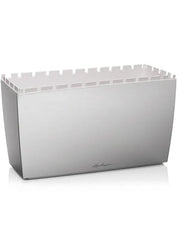 Lechuza Cararo Plant Pot 43cm Height 29cm Dia Silver Metallic