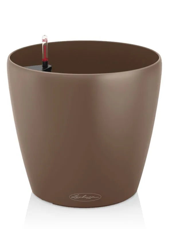 Lechuza Classico 28 Plant Pot 26cm Height 27cm Dia All Inclusive Set Nutmeg