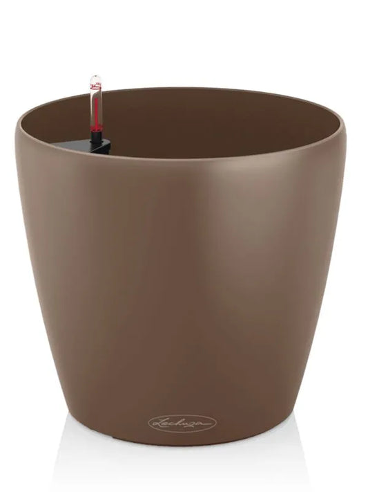 Lechuza Classico 28 Plant Pot 26cm Height 27cm Dia All Inclusive Set Nutmeg