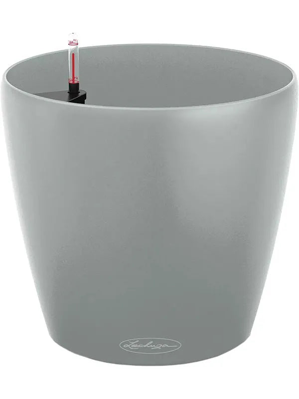Lechuza Classico Color Eco 21 Plant Pot 20cm Height 18cm Dia All Inclusive Set Bright Grey