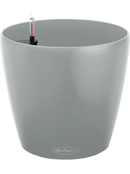 Lechuza Classico Color Eco 21 Plant Pot 20cm Height 18cm Dia All Inclusive Set Bright Grey