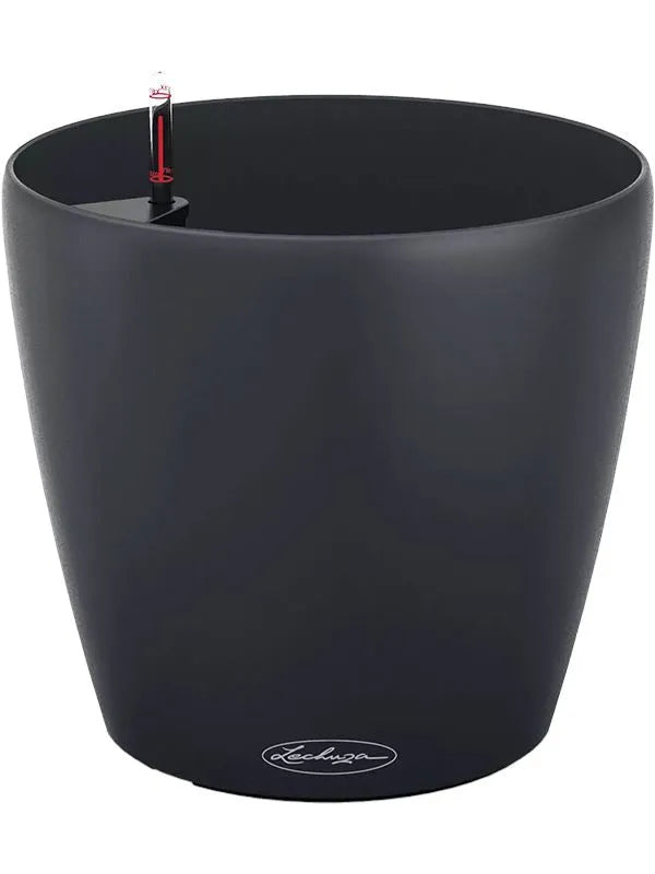 Lechuza Classico Color Eco 43 Plant Pot 40cm Height 36.5cm Dia All Inclusive Set Dark Grey
