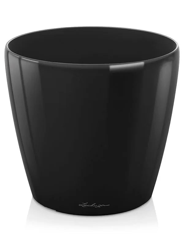 Lechuza Classico Plant Pot 32cm Height 33cm Dia Black High Gloss