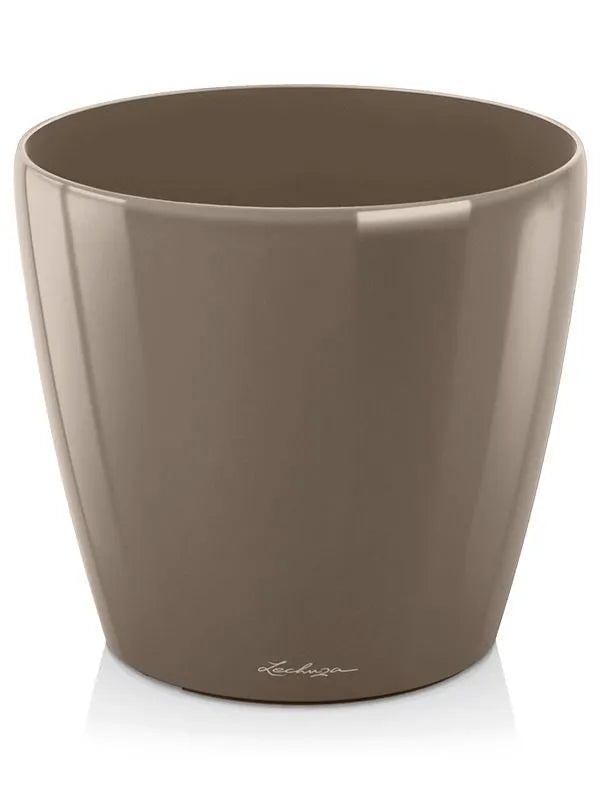 Lechuza Classico Plant Pot 32cm Height 33cm Dia Taupe High Gloss