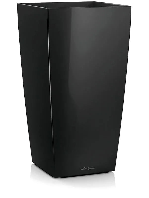 Lechuza Cubico Plant Pot 56cm Height 29cm Dia Black High Gloss