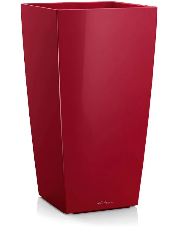 Lechuza Cubico Plant Pot 56cm Height 29cm Dia Scarlet Red High-gloss