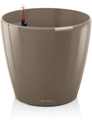 Lechuza Premium Classico 60 Plant Pot 56cm Height 57cm Dia All Inclusive Set Taupe High Gloss
