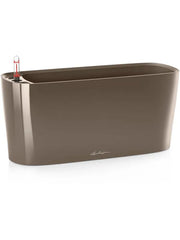 Lechuza Premium Delta 20 Plant Pot 18cm Height 12.5cm Dia All Inclusive Set Taupe High Gloss