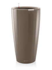 Lechuza Premium Rondo 40 Plant Pot 75cm Height 33.5cm Dia All Inclusive Set Taupe High Gloss