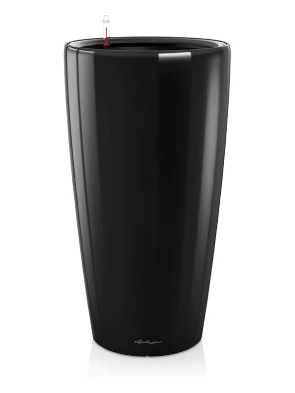 Lechuza Premium Rondo 40 Plant Pot 75cm Height 33.5cm Dia All Inclusive Set black High Gloss