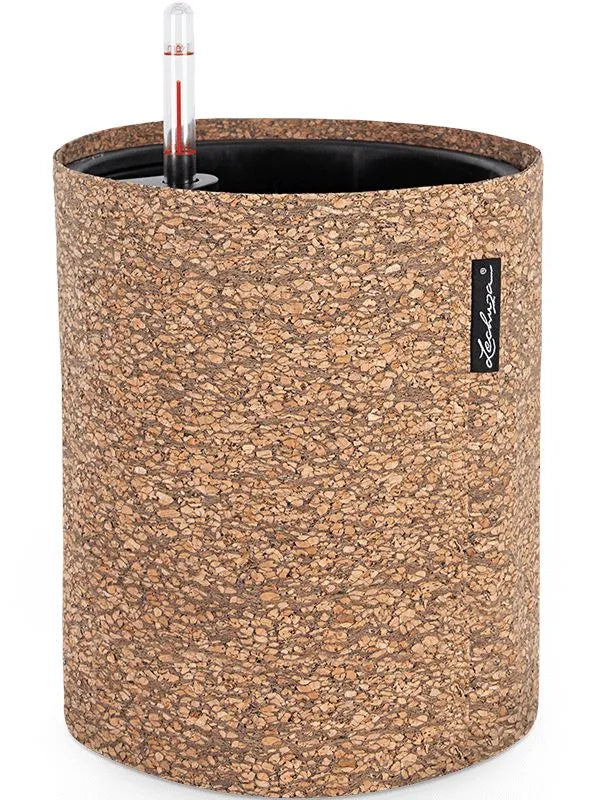 Lechuza Trendcover 23 Cork Plant Pot 26.5cm Height 20cm Dia All In One Dark Natural