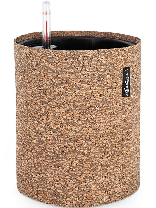 Lechuza Trendcover 23 Cork Plant Pot 26.5cm Height 20cm Dia All In One Dark Natural