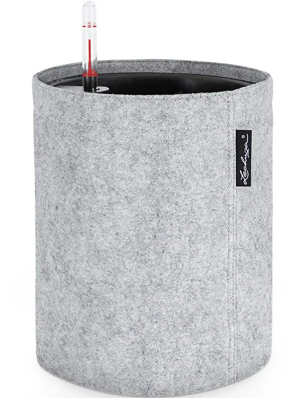 Lechuza Trendcover 23 Felt Plant Pot 26.5cm Height 20cm Dia All In One Light Grey