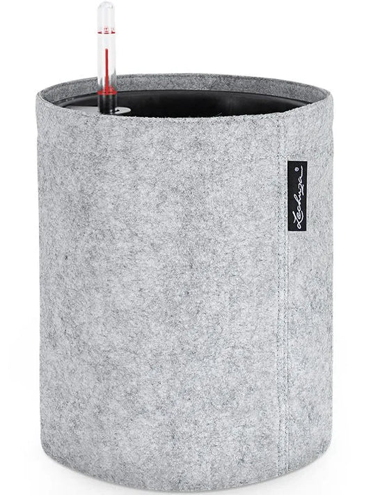 Lechuza Trendcover 23 Felt Plant Pot 33cm Height 27.9cm Dia All In One Light Grey