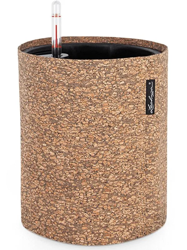 Lechuza Trendcover 32 Cork Plant Pot 33cm Height 27.9cm Dia All In One Dark Natural