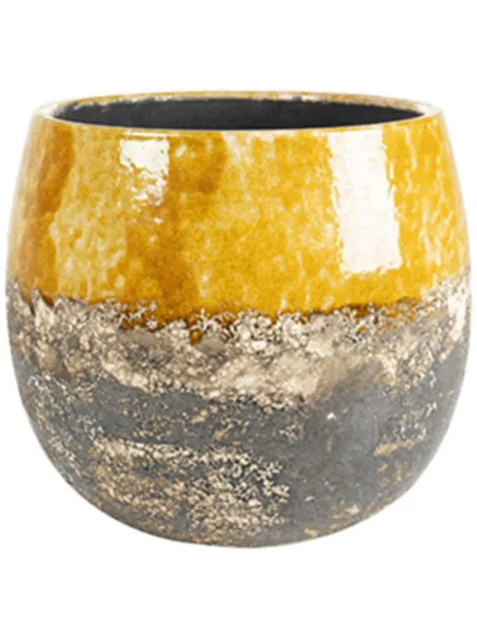Lindy Plant Pot 13cm Height 11cm Dia Pot Ochre