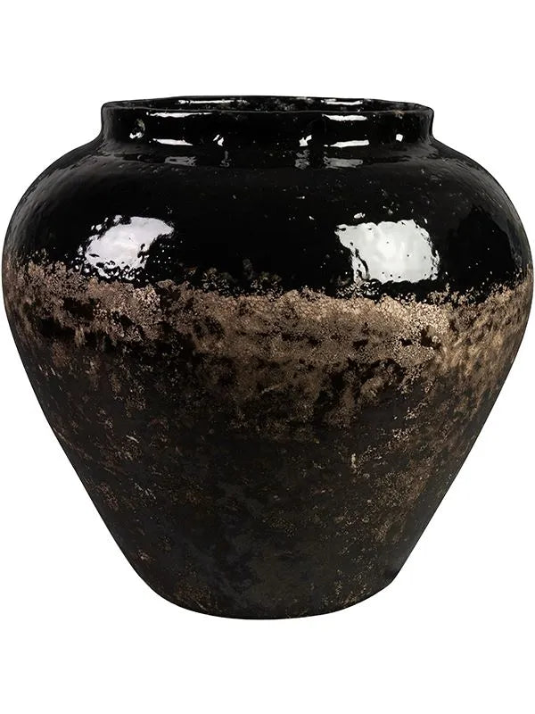 Lindy Plant Pot 38cm Height 21cm Dia Jar Black