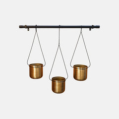 Linear Black and Gold Hanging Planters 81cm