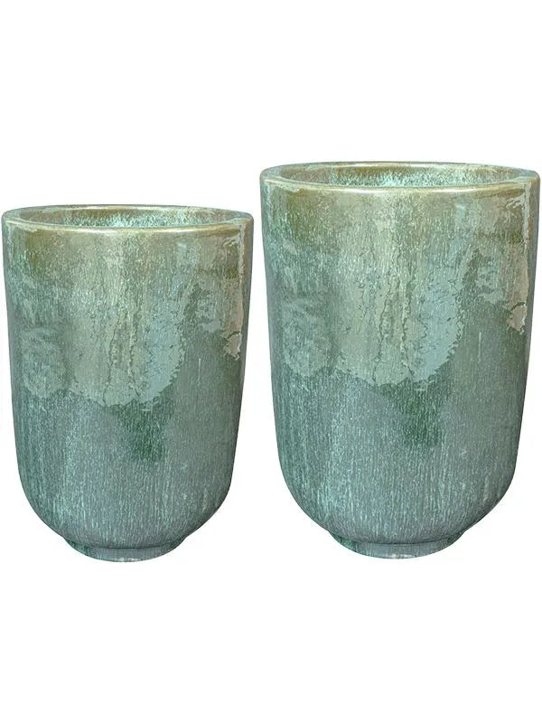 Linne Plant Pot 66cm Height cm Dia Vase Holly Green (set of 2)