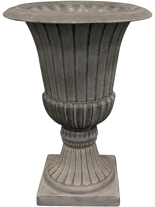 Louvre Plant Pot 54cm Height 29cm Dia Urn Concrete Grey
