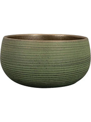 Lydia Plant Pot 13cm Height 26cm Dia Bowl Shiny Green