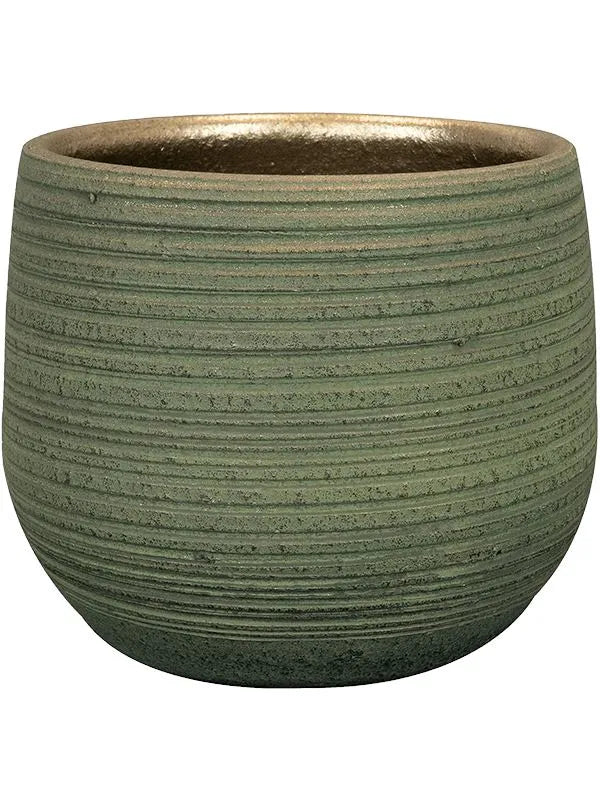 Lydia Plant Pot 16cm Height 15cm Dia Pot Shiny Green