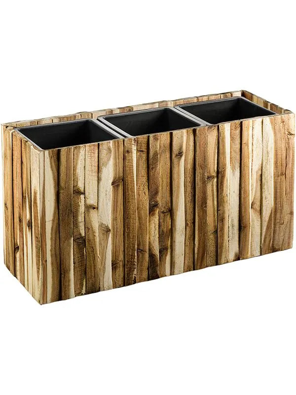 Marrone Verticale (with liner) Plant Pot 27cm Height 15cm Dia Small Box Naturel