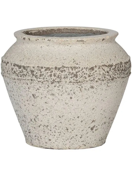 Mediterranean Plant Pot 28cm Height 21.5cm Dia Eros S Chalk White