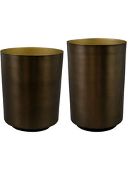 Myra Plant Pot 24cm Height cm Dia Pot Tall Dark Brown (set of 2)