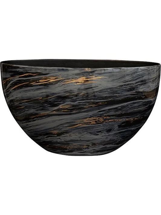 Niene Plant Pot 35cm Height 24cm Dia Planter Marble Black