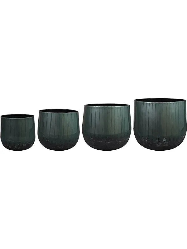 Ninthe Plant Pot 31cm Height cm Dia Pot Metallic Green (set of 4)