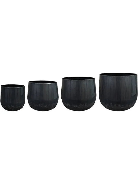 Ninthe Plant Pot 31cm Height cm Dia Pot Metallic Grey (set of 4)